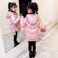 Girls' Cotton-padded Clothes Winter Children's Fashion Bright-faced Mid-length Padded Jacket Thickened Girls' Medium and Large Children's Jackets