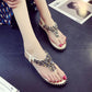 Large Size Women's Shoes Flat Sandals Women Summer Bright Face Flip Flops All-match Soft Bottom Non-slip Beach Shoes Outdoor Leisure Sandals