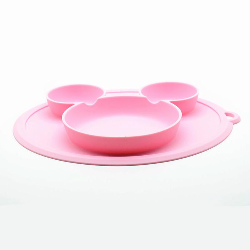 WTEMPO Baby Safe Silicone Dining Plate Bpa Free Solid Children Dishes Suction Baby Training Tablewar
