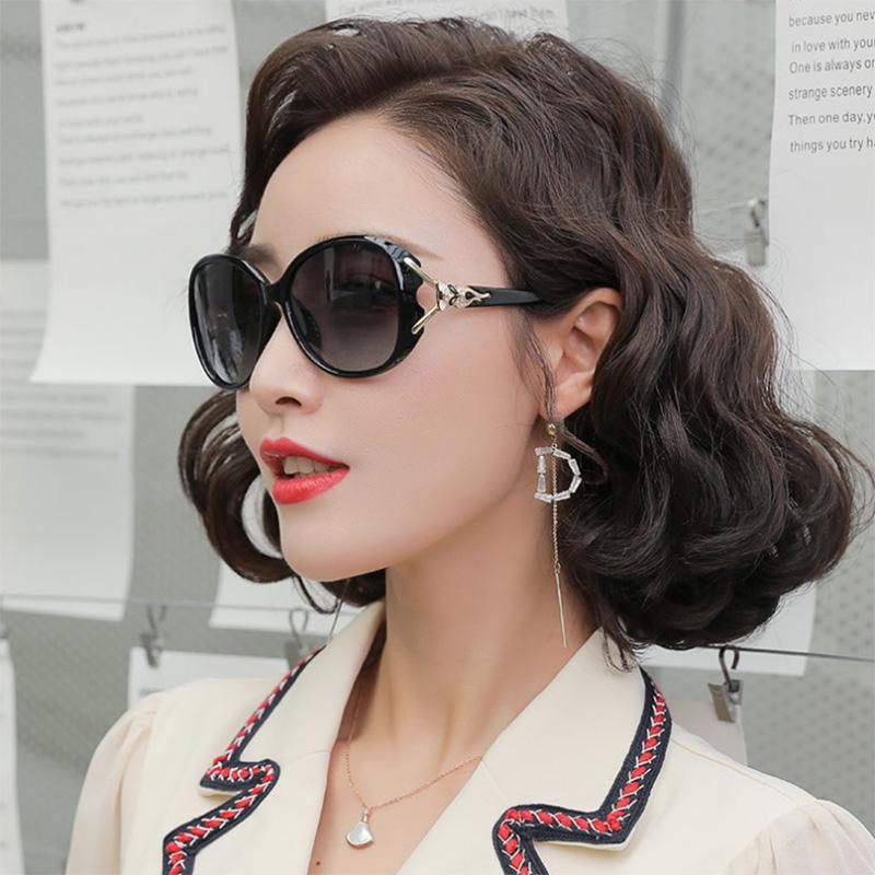 Polarized Ladies Sunglasses Round Face Sunglasses Anti-UV Fashion Trend Sunscreen Summer Big Face Driving Glasses