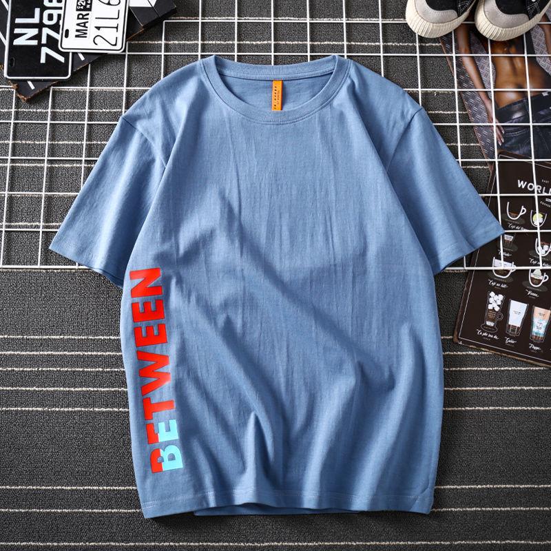 Cotton Short-sleeved Men's T-shirt New Summer Loose All-match T-shirt for Men