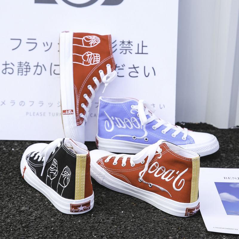 Couple Shoes Fashion Women Canvas Shoes High Top Sneakers Men Flats Shoes White Black Casual Shoes Tenis Feminino