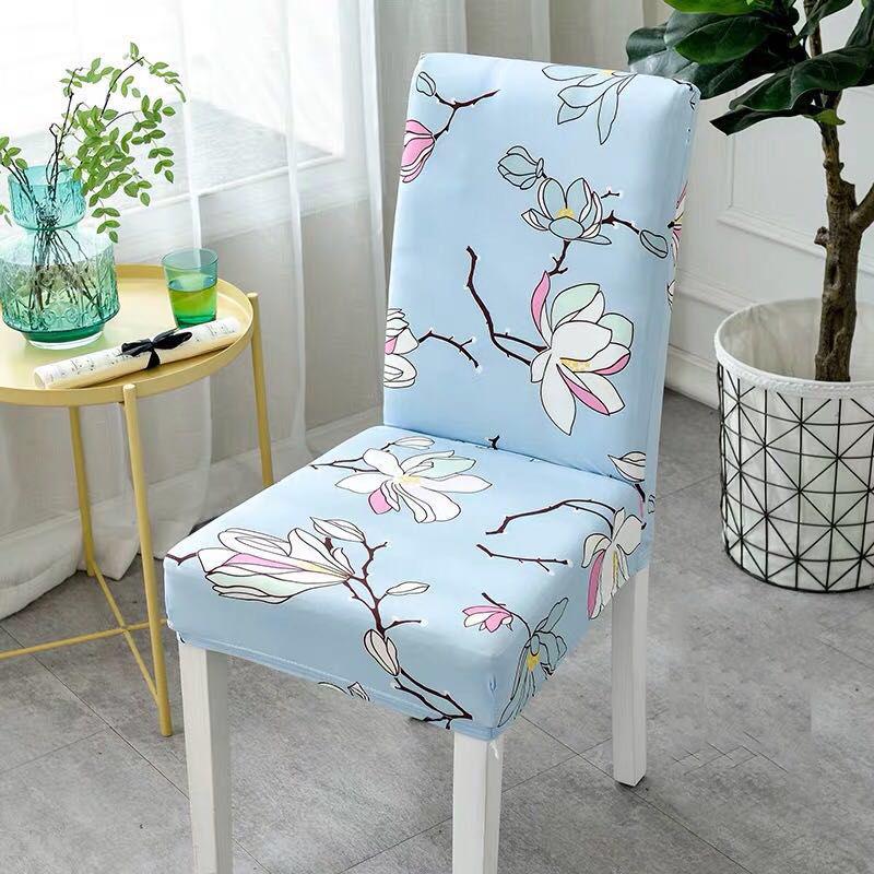Printed Stretch Chair Cover In Hotel Restaurant One-piece Chair Cushion Seat Back Cover Dining
