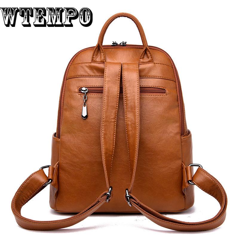 Women Leather Backpack  Lady Real Leather Backpack Girl Leather Schoolbag