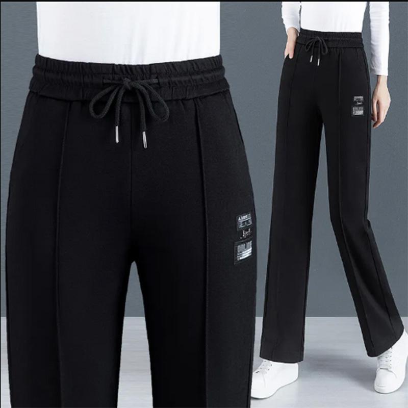 Sports Pants Women's Spring, Summer and Autumn Loose Straight Wide-leg Pants High Waist Solid Color Casual Pants Women's Outer Wear Pants