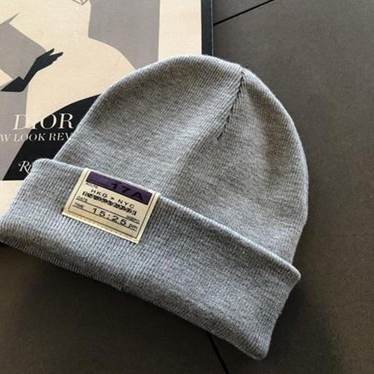 Unisex Knitted Beanie Hat Winter Solid Color Warm Hat Ladies Crochet Ski Leisure Skull Hat