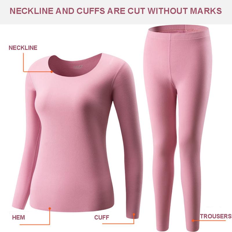 Winter Seamless Thermal Underwear Women Plus Velvet Thickening Bottoming Shirt Suit Ladies Thermal Clothing