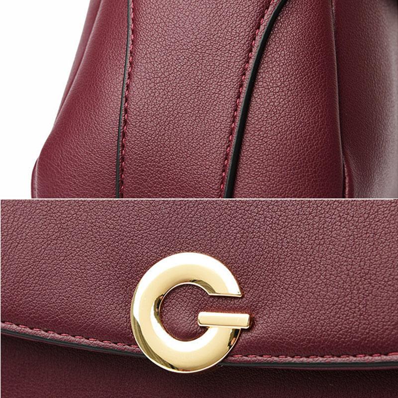 Women Shoulder Messenger Bags Casual Female Crossbody Bags Soft Surface Genuine Leather Cowhide Two Shoulder Straps Adjustable