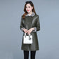 Winter Women's Leather Jacket Fashion Loose Mid-length Leather Jacket Plus Cotton Thick PU Leather Large Size Leather Jacket