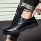Full Soft Leather Shoes Men's Spring and Autumn Black Casual Shoes Korean Fashion Lazy Shoe