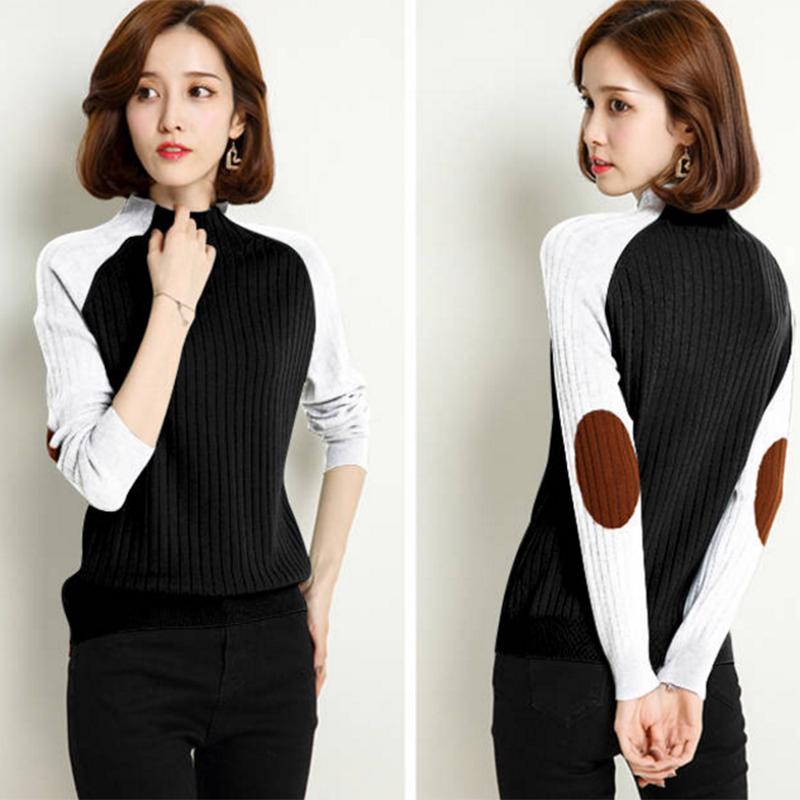 Pofulove  Korean Autumn and Winter Knitted Bottom Joker Top Cardigan Women's Sweater Pullover Loose