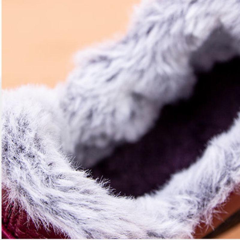 Old Beijing Cotton Shoes Women In Winter Waterproof Non-slip and Warm Flat Boots