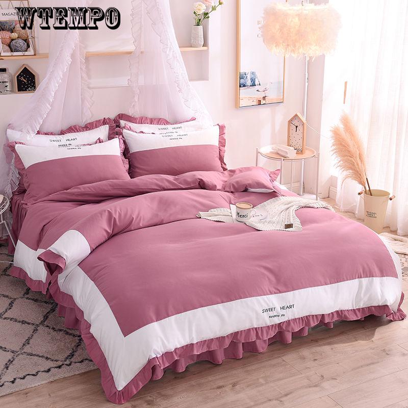 princess Bedding set 100% Cotton Twin Queen size Bed sheet/Linen Duvet cover set