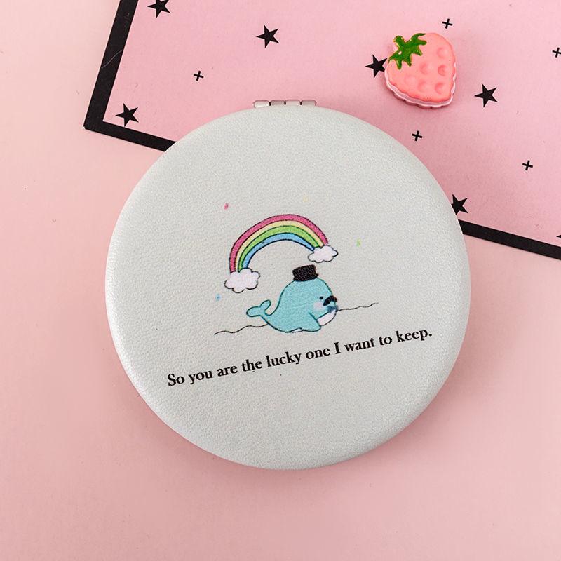 Mini Folding Cosmetic Mirror Portable Lovely Double-sided Small Clamshell  Folded Round Makeup Mirror