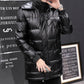 Winter Fashion Shiny High-end Down Jacket Men's Mid-length Warm Thin and Light Large Size Youth Jacket