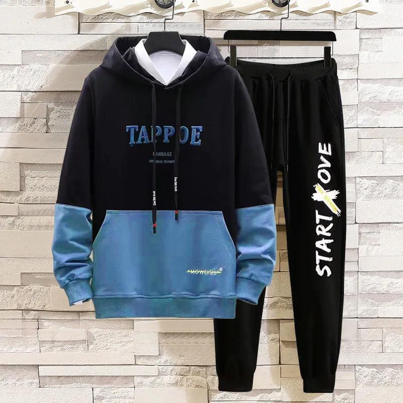 Spring Trend Sweater Suit Teen Clothing Hooded Pullover Campus Student Sportswear Casual Loose Sport Suit Men