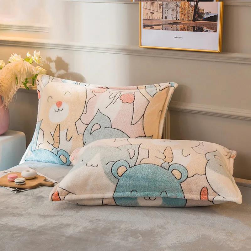 Snow Fleece Warm Pillowcases A Pair of Double-sided Fleece Thickened Pillowcase Coral Fleece Pillowcase