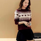 Autumn Winter Korean  Short Pullover Sweater Lapel Loose Sweater Coat Sweet Beaded Fake Two pieces Sweaters for Students Office Ladies