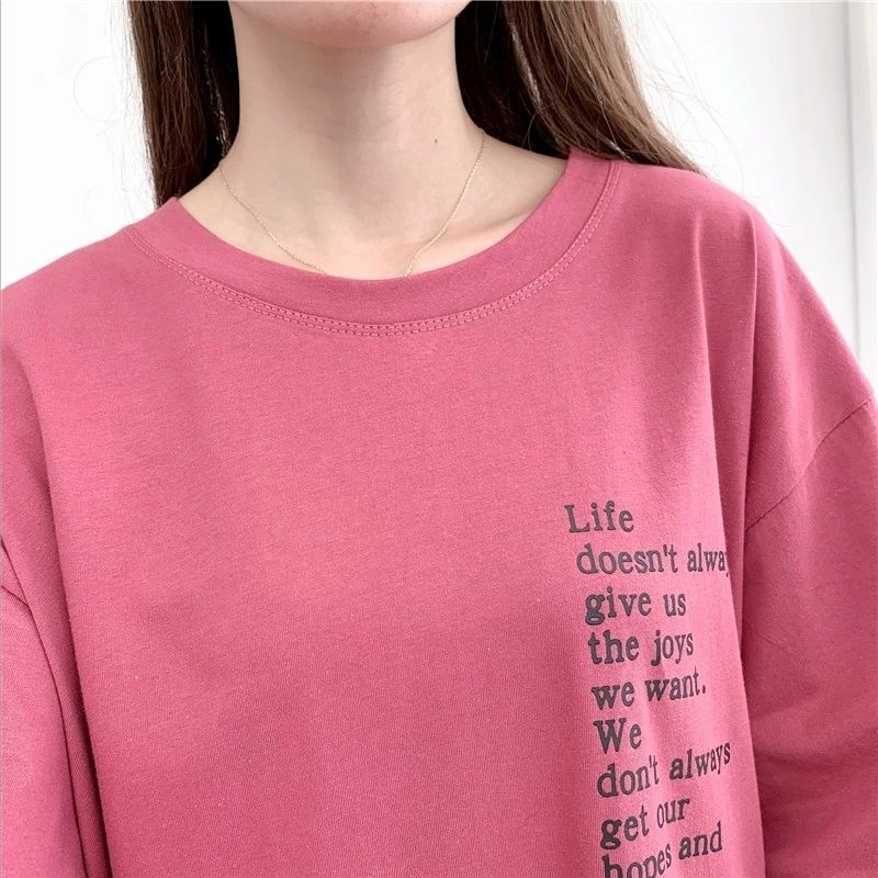 Cotton Simple Style Women's Summer Dress Short Sleeve Round Neck Solid Color Knee-length Daily Wear