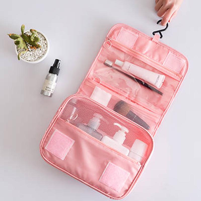 Foldable makeup organizer Cosmetic bag Large Hanging Toiletry Organizer Pouch for Women Men Girls