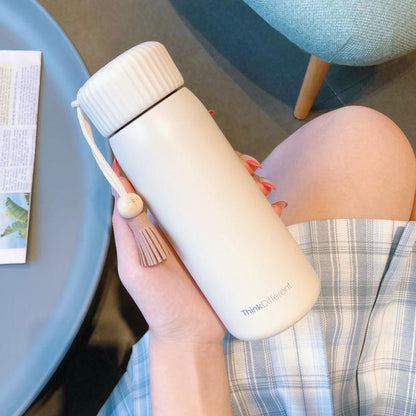 Japanese Vacuum Flask Ins Harajuku Style Ladies Cute Cup Simple and Fresh Tassel Student Girl Portable Water Cup
