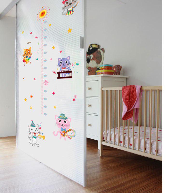 [sticker ]Five Cats Measure Children Height Wall Stickers For Kids Rooms Baby Room Nursery Bedroom