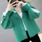 Spring and Autumn Cardigan Solid Color Sweater Lapel Short Outer Jacket Sweet Style Female Jacket