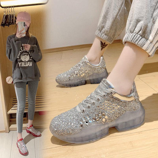 Designers Chunky Sneakers Platform Silver INS Fashion Women Lace Up Casual Shoes Brand Woman Sports Trainers Dad Shoes