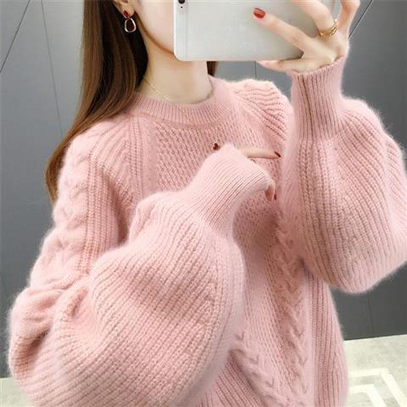 Round Neck Pullover Sweater Ins Women's Forest Loose Outer Wear Autumn and Winter New Lazy Style Knitted Bottoming Shirt