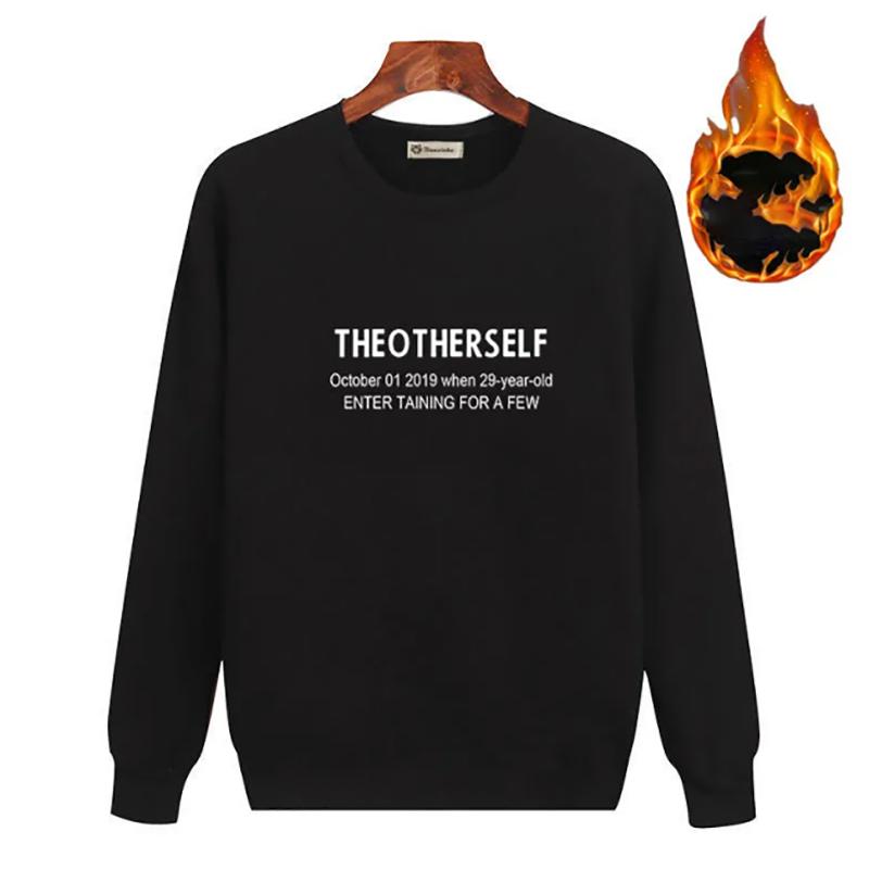 Men's Plus Velvet Sweater Thick Long-sleeved Loose Round Neck Pullover Plus Fertilizer Warm Sweater