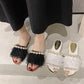 Plus Size 36-40 Summer Women Outdoor Flat Bohemian Beach Flip Flops Wear-resistant Non-slip Office Lady Lace Pearl Sandals