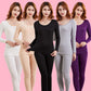 Winter Thermal Women's Underwear, Body Sculpting All-match Bottoming Shirt Sexy Bottoming Round Neck Low-neck Thin Suit