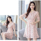 2020 Womens V-Neck Boho Floral Chiffon Summer Party Evening Beach Short Mini Dresses Sundress