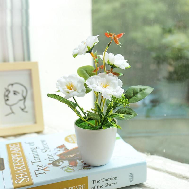 Decoration Indoor Home Dining Table Desk Artificial Flower Simulation Plant Potted Plant Artificial Flower Simulation Flower Bonsai Creative