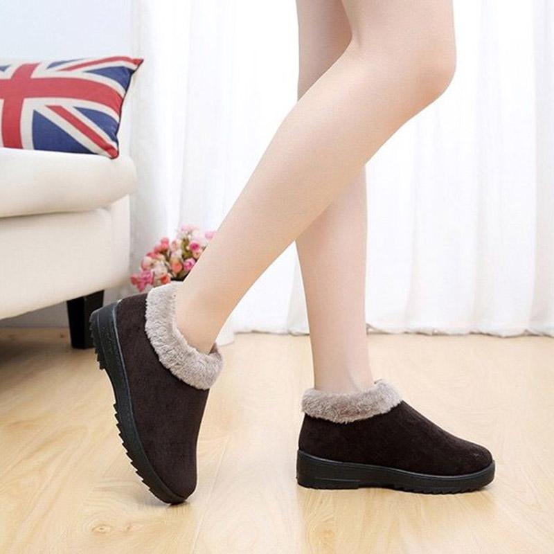 Women's Autumn and Winter Cloth Shoes Fleece Warm Cotton Shoes Thick Sole Mother Shoes