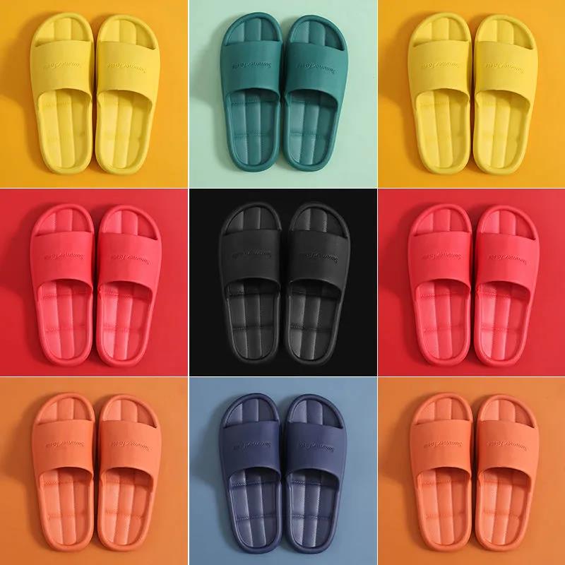 Unisex Slippers Female EVA Non-slip Bath Slippers Soft Platform Household Slippers Solid Color Household Summer Shoes