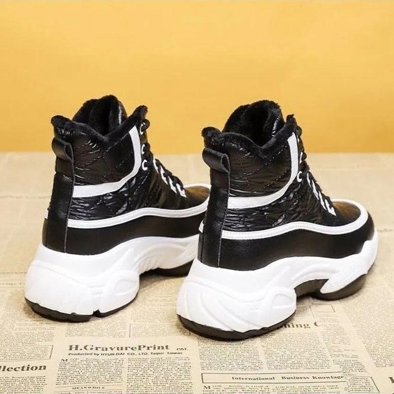 Soft Leather Leisure Pine Cake Snow Boots Winter Plus Velvet Warm Cotton Shoes Sports Shoes Casual Shoes Waterproof