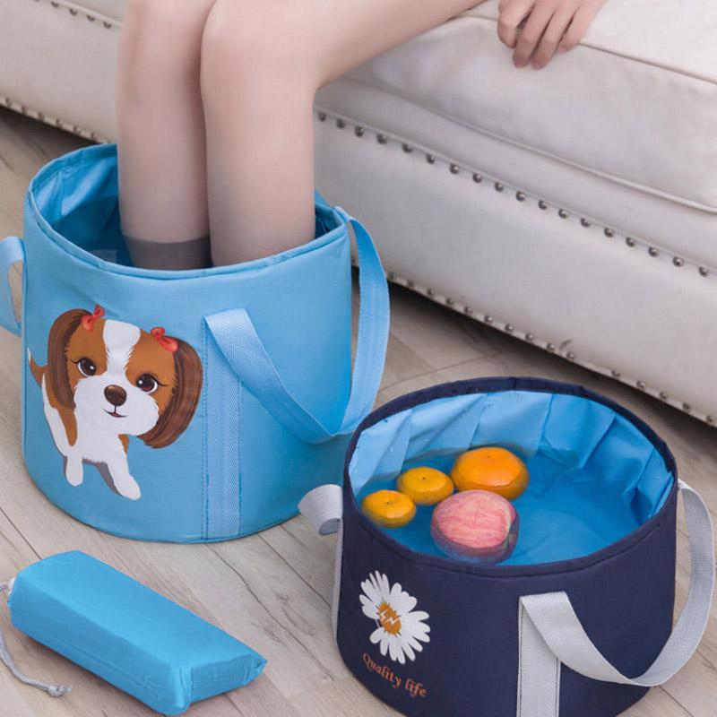 Portable Water Basin Bucket Foot Soaking Bag Foldable Foot Soaking Bucket Travel Washbasin Thickening Heat Preservation Portable Artifact