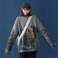Women Oversized Sweater Autumn Winter Casual Loose Outerwear O Neck Pullover Sweater Coat Student Warm Jumpers Hip Hop Streetwear White Grey
