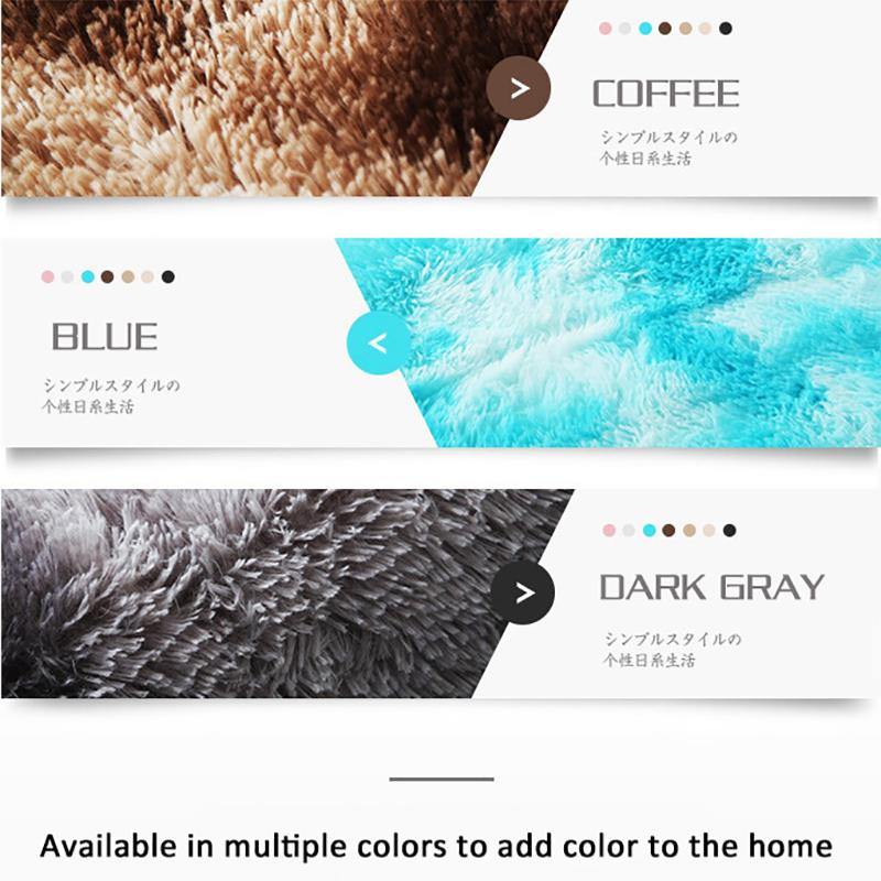 Tie-dyed Plush Living Room Soft Carpet Bedroom Non-slip Floor Mat Bedroom Absorbent Carpet