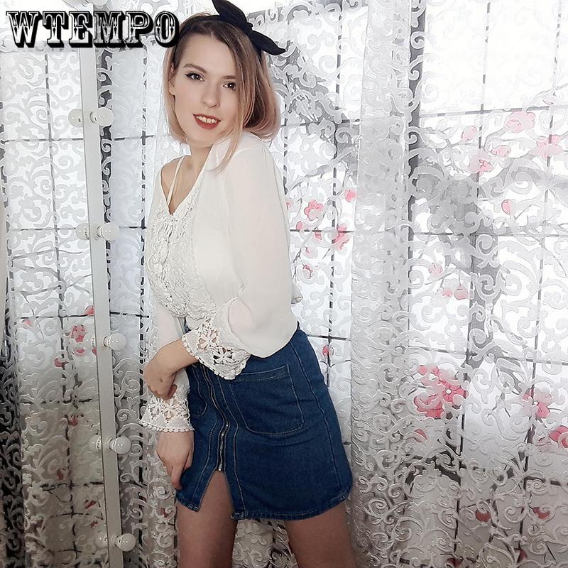 Denim Skirt Solid Color Zipper High Waist Pocket Student Short Cowboy Skirt Package Hip Knee Length A-line Slim Skirts