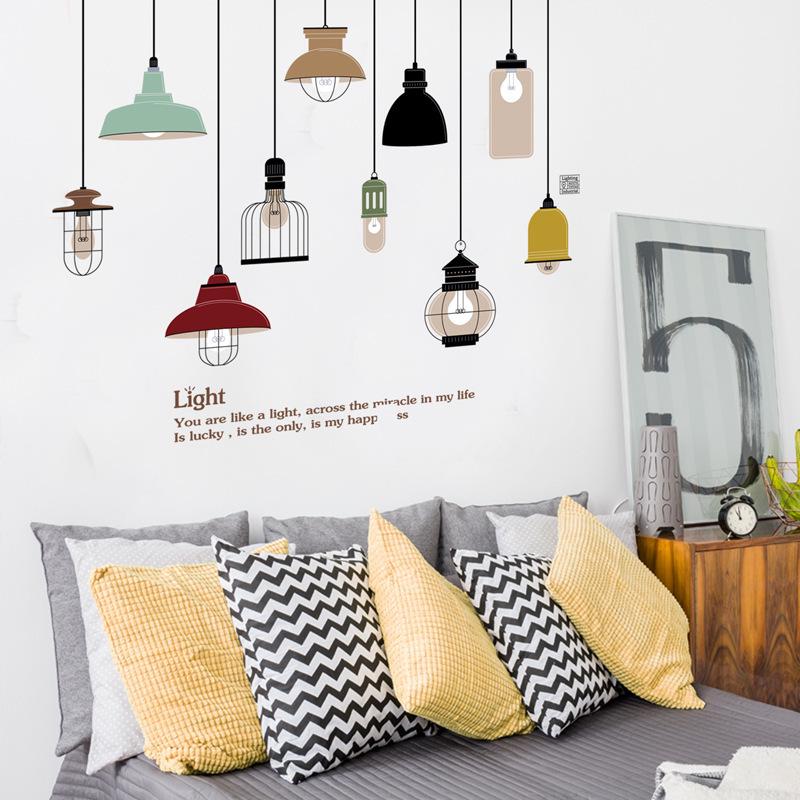 PVC removable living room bedroom creative chandelier wall sticker no opp bag packaging