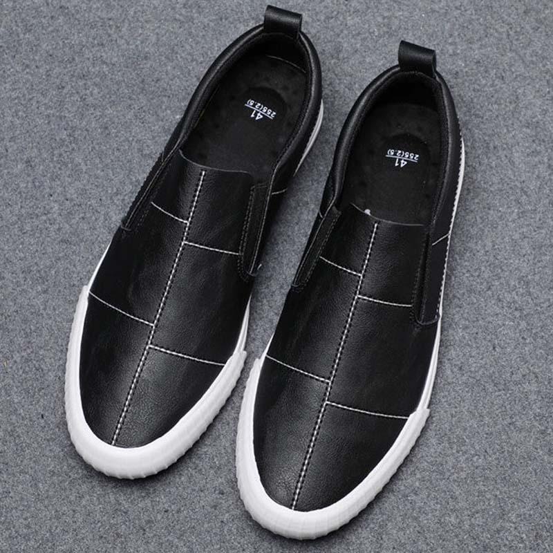 Plus Size 38-44 Summer Men Leather Sneakers Comfortable Deodorant Running Basketball Shoes Breathable Shockproof Non-slip Black Shoes