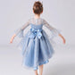 Children's Clothing Female Trumpet Sleeve Flower Girl Skirt Long Tail Red Princess Children's Dress Performance Costume