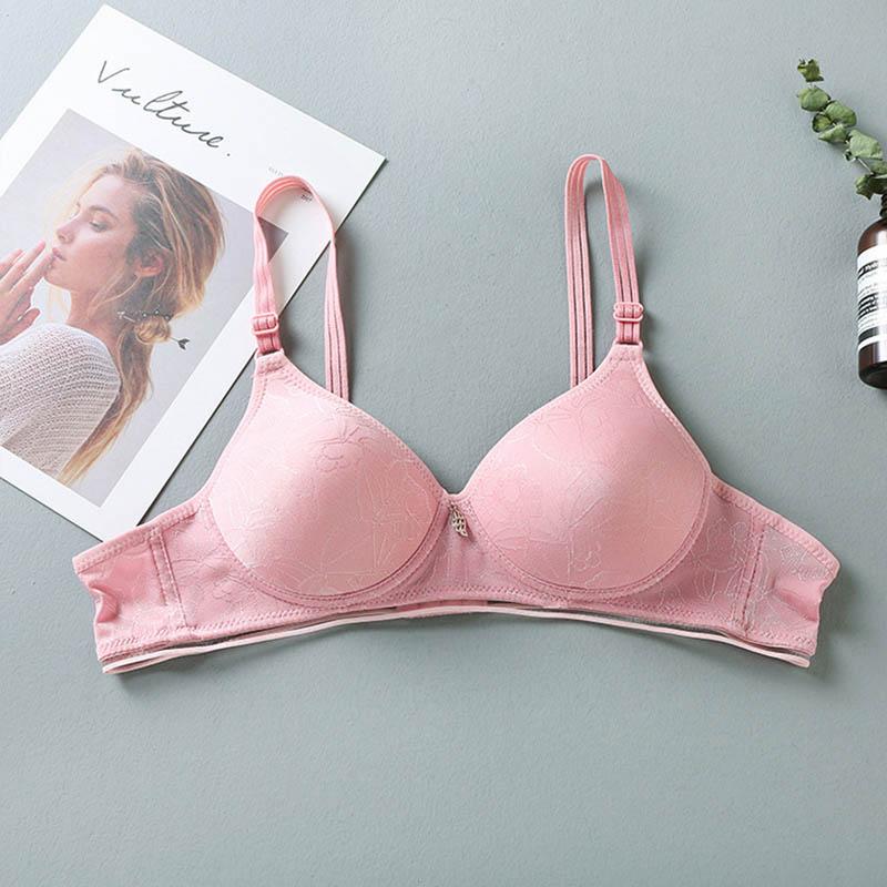 Ladies Natural Simple Two-Breasted Bra Thin Breathable Underwear Comfortable Sexy Adjustable Bra