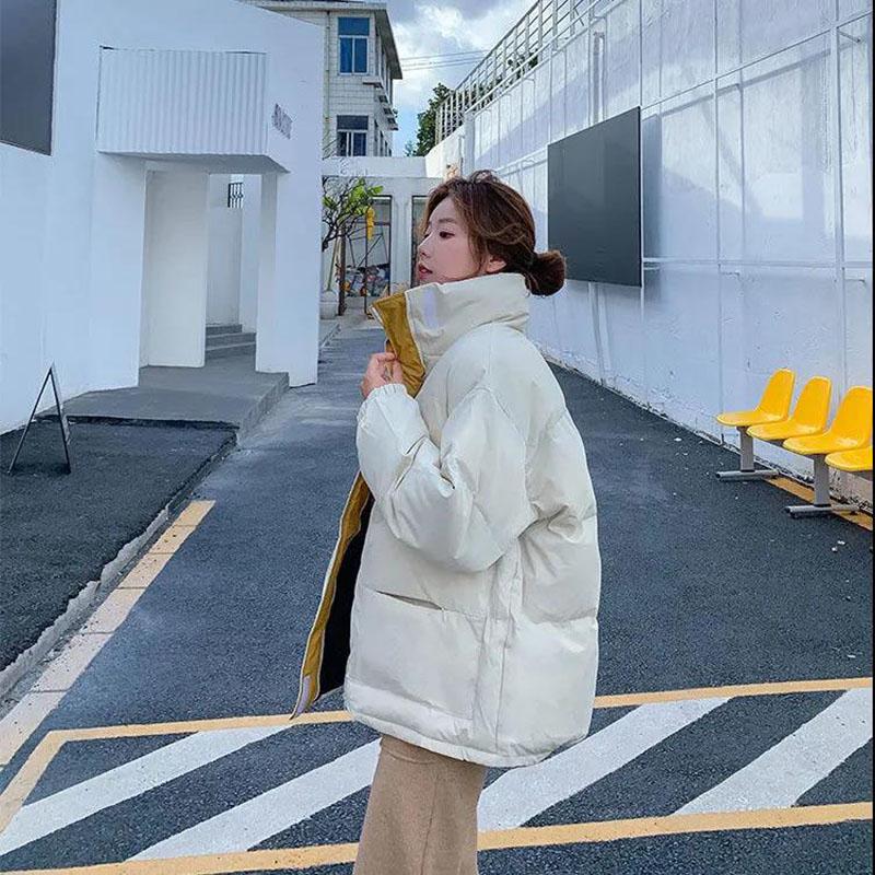 Winter Women's Down Jacket Korean Fashion Loose Cotton-padded Jacket Thick Warmth Short Stand-up Collar Cotton Jacket