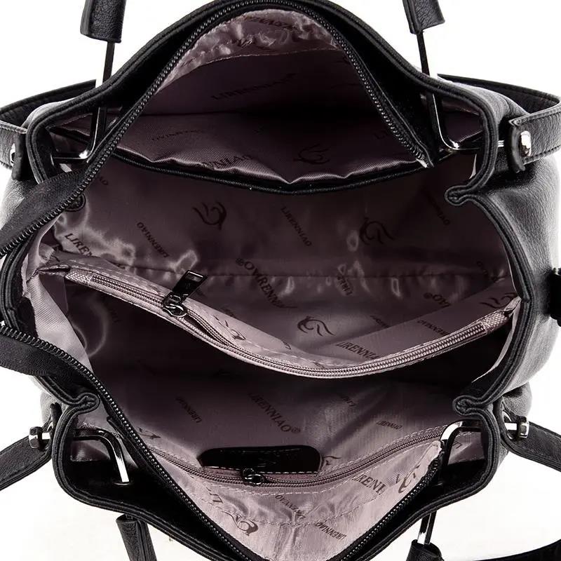 Women Handbag Casual Female Crossbody Bags Soft Surface Genuine Leather Sheepskin Bag High Capacity Adjustable Shoulder Straps