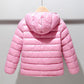 Boys and Girls Lightweight Cotton Coat Autumn Winter Candy-colored Jacket Warm Hooded Parka Coat Unisex