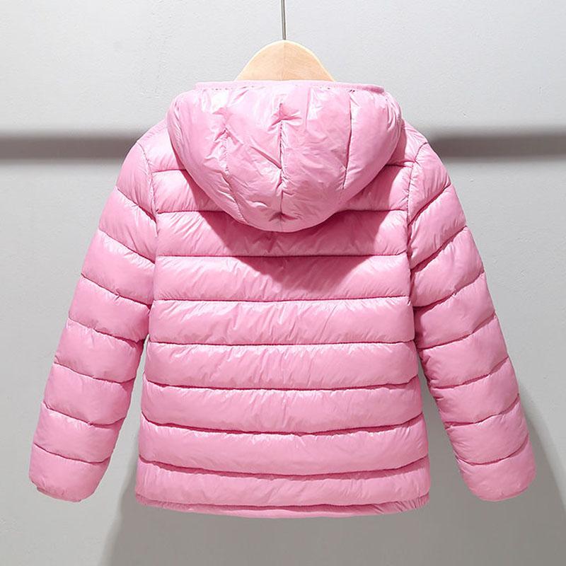 Boys and Girls Lightweight Cotton Coat Autumn Winter Candy-colored Jacket Warm Hooded Parka Coat Unisex