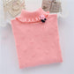 Girl Sweater Plus Velvet Thick Autumn and Winter Solid Color Set High Collar Long-sleeved Big Children's Knitting Shirt
